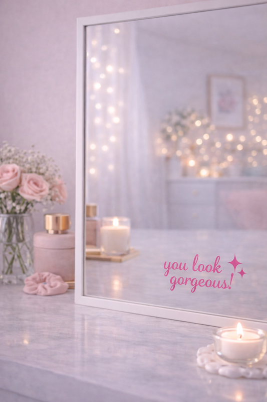 Spiegelsticker ‘you look gorgeous’